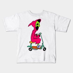 grim reaper riding a scooter Kids T-Shirt